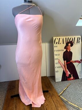 Summer Away Elegant Pink Slip Maxi Dress - Classic Women's Evening Gown NWT new